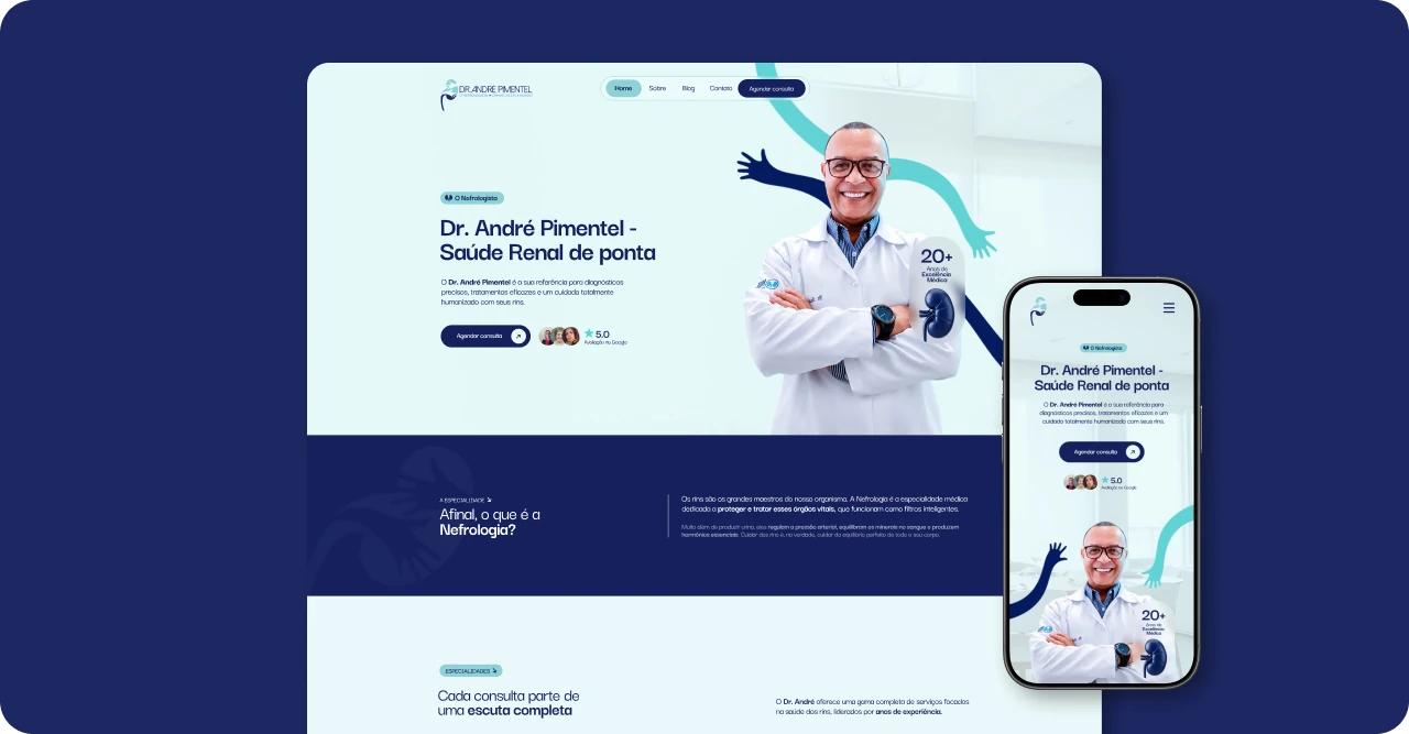 Apresentação do projeto em desktop e celular